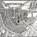 AMSTERDAM Map Vintage Image..