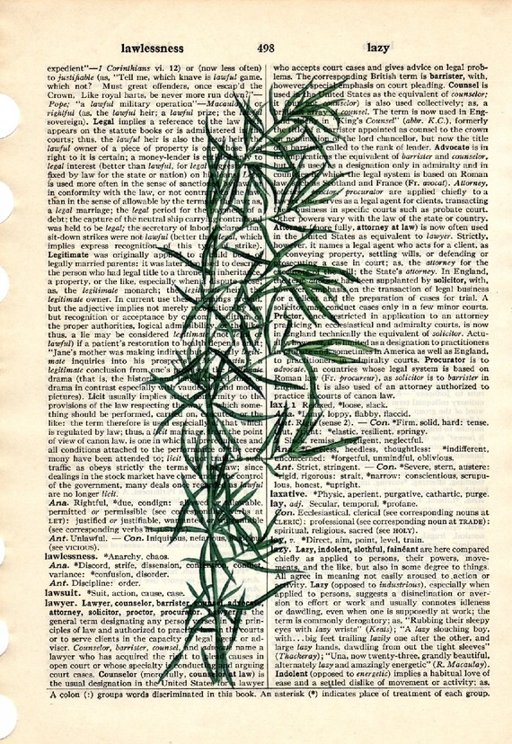 Dictionary Book Page Art print Tarragon herb