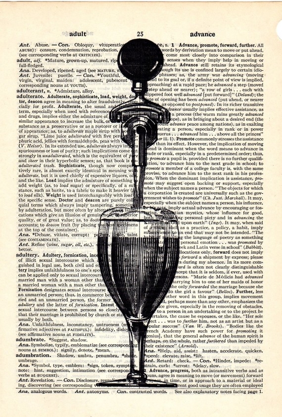 Dictionary Book Page Art print Beer Tap